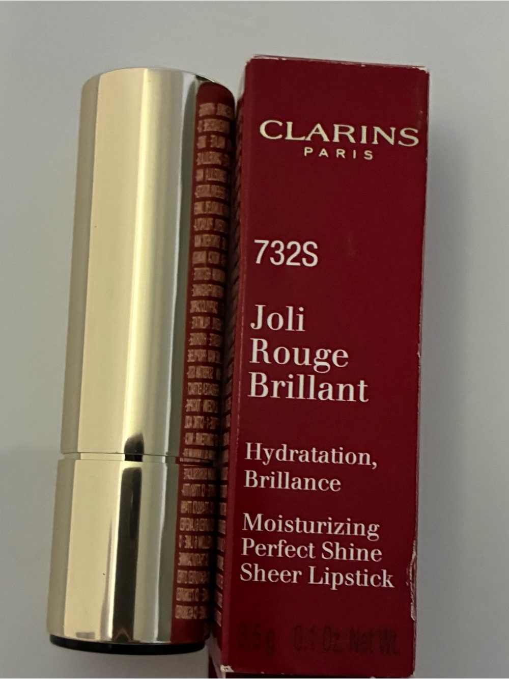 Clarins Joli Rouge Brillant Lipstick 732S Grenadine NEW